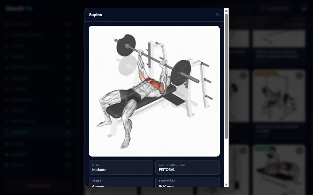 Tela de um exercício aberto, com ilustração e detalhes